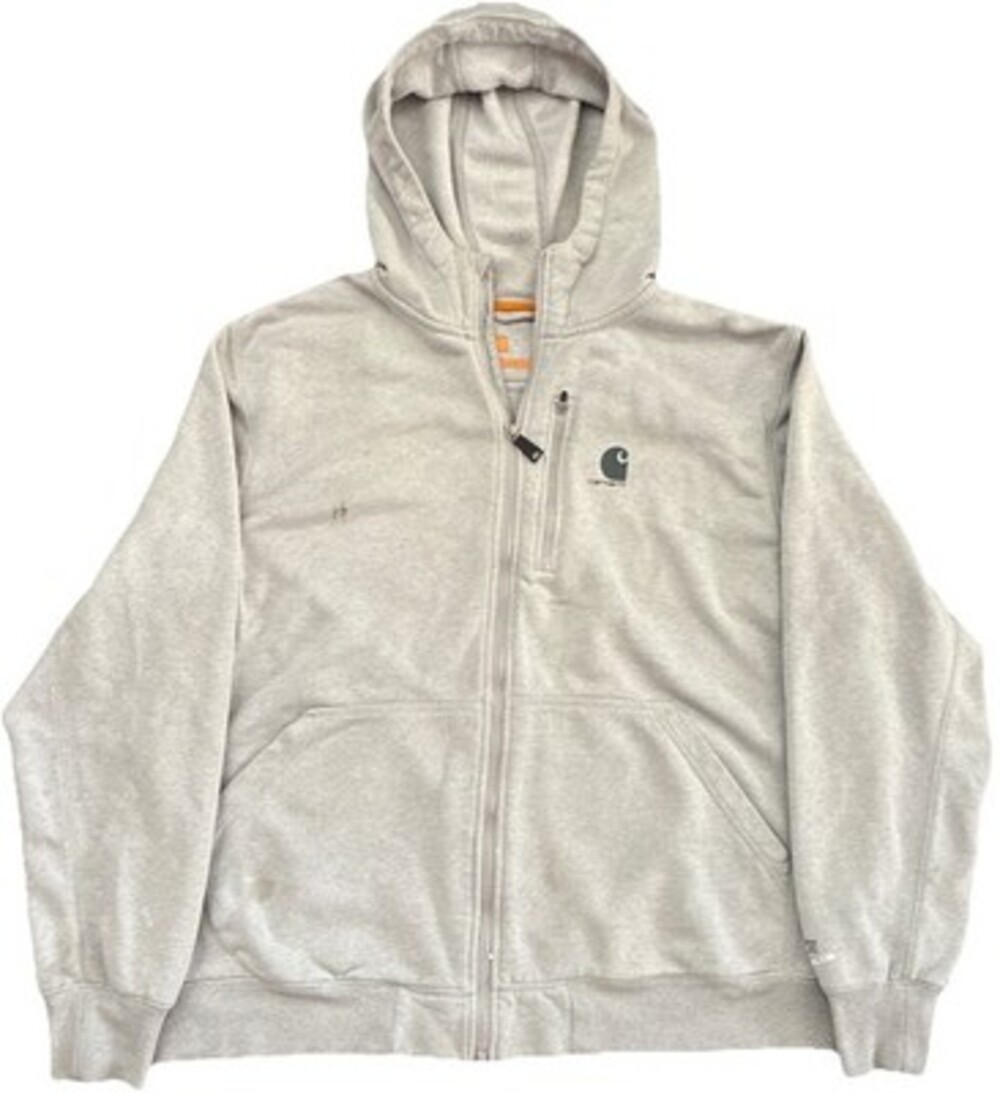 Carhartt Force Hoodie Men's 2XL Gray Workwear Paint Stained Distressed